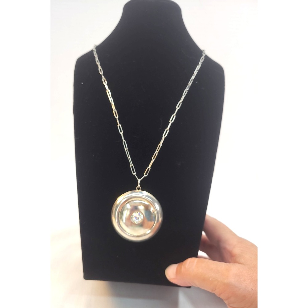 Archer Crystal Necklace Leetie Lovendale Silver Plated w Swarovski Cryslal 24"